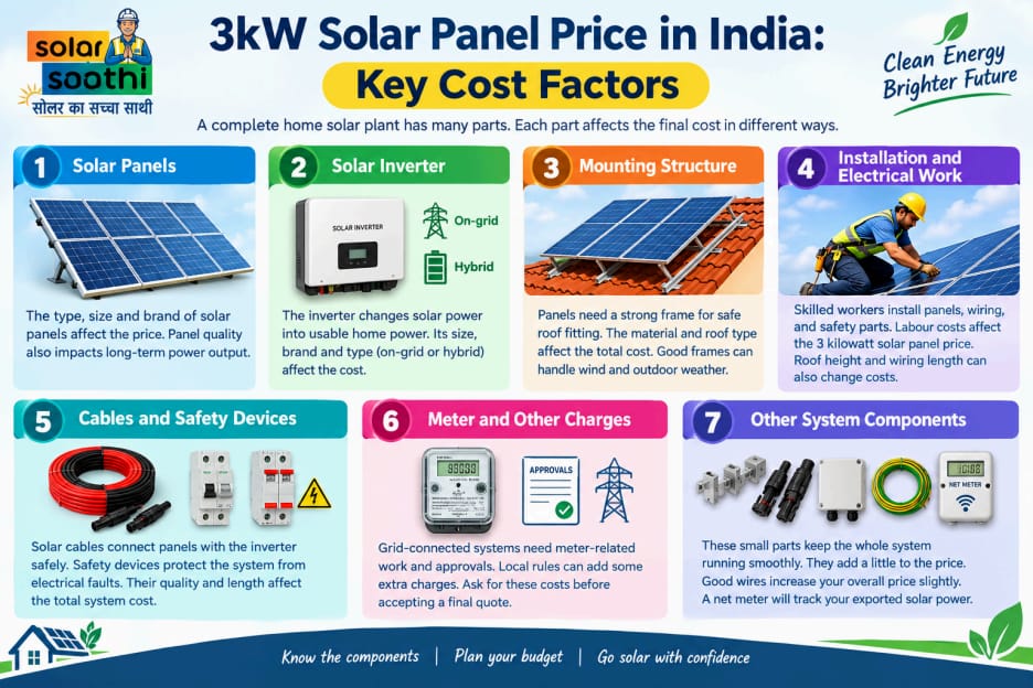 3 Kilowatt Solar Panel Price in India | Solar Saathi